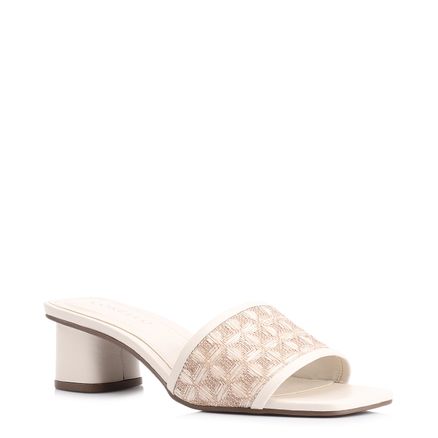 Mule - Alt/Ráfia Mosaico Off White