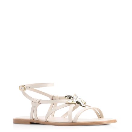 Rasteirinha Estrela Do Mar - Couro Off White