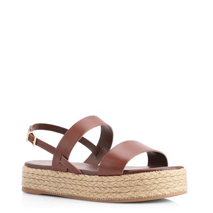 Sandália Plataforma - Couro Marrom