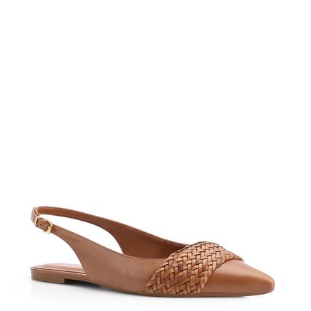 Sapatilha - Couro/Alt Tramado Marrom Claro