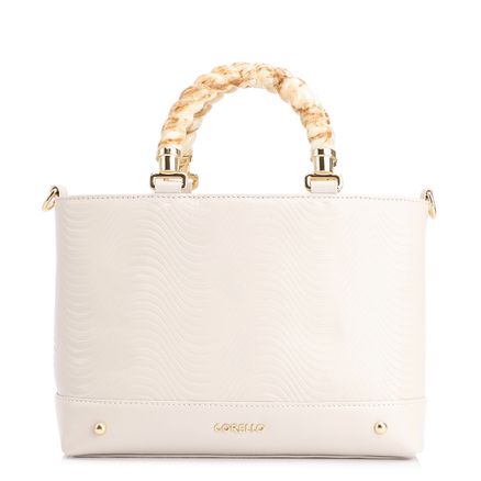 Bolsa Tote Ondas - Couro Off White