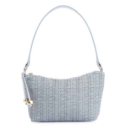 Bolsa De Ombro - Couro Azul/Alt Tramado Azul