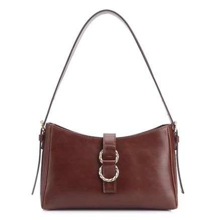 Bolsa De Ombro Argola - Couro Marrom