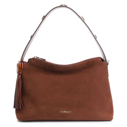 Bolsa Hobo - Couro Camurça Marrom