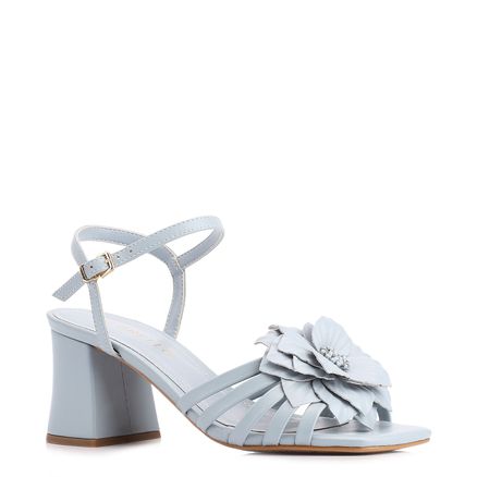 Sandália Flor - Couro Azul/Alt Azul