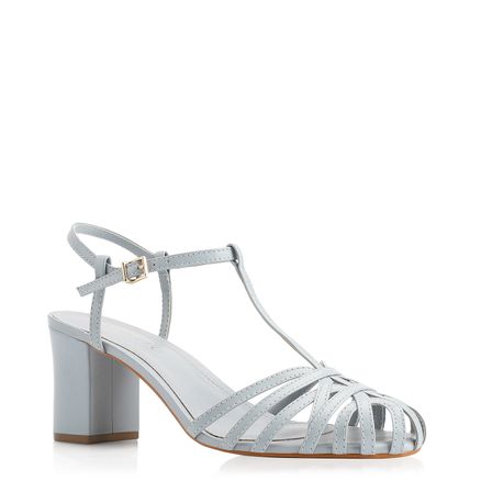 Scarpin Tira t - Couro Azul