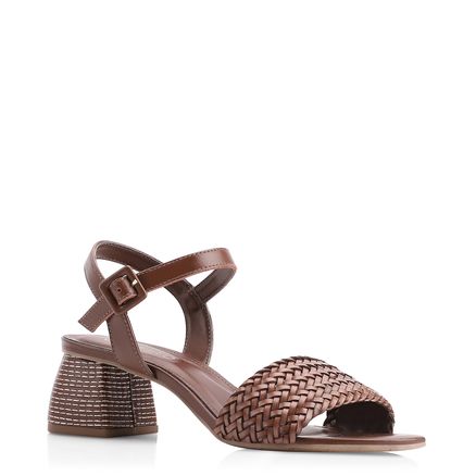 Sandália - Couro/Alt Tramado Marrom