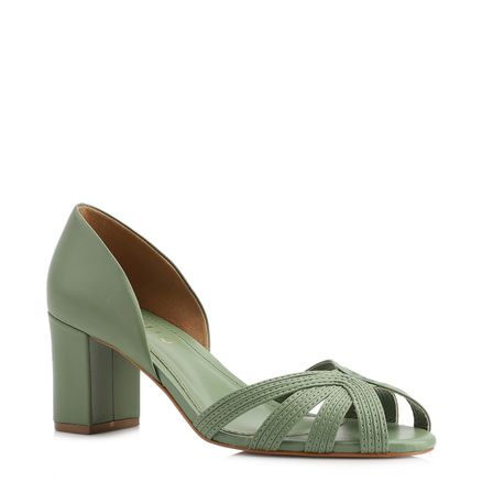 Peep Toe - Couro Verde