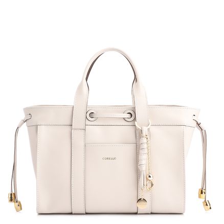 Bolsa Tote Bag Charm - Couro Off White