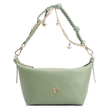 Bolsa De Ombro Bag Charm - Couro Verde Alecrim