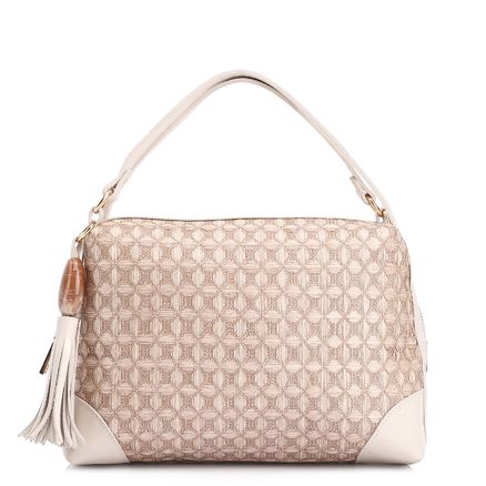 Bolsa De Mão - Ráfia Mosaico Off White