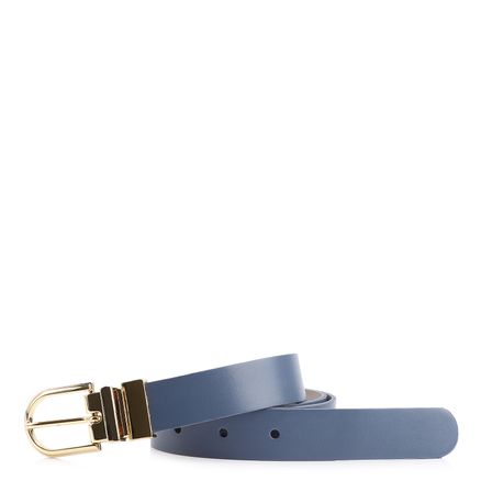 Cinto - Couro Azul/Couro Off White