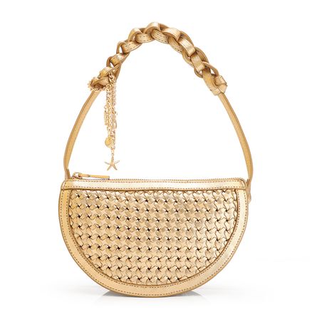 Bolsa Meia Lua Tressê Bag Charm - Couro Dourado