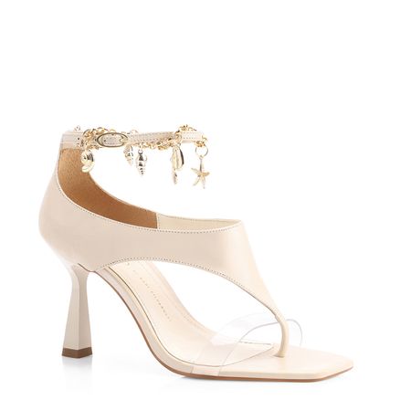 Sandália Charms - Couro Off White