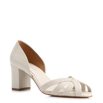 Peep Toe - Couro Off White