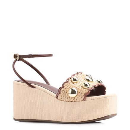 Sandália Esferas - Alt Ráfia/Alt Marrom