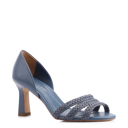 Peep Toe - Couro Azul/Alt Tramado Azul
