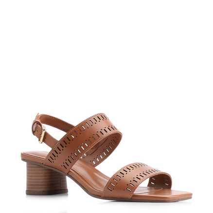 Sandália Laser Cut - Couro Marrom