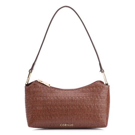 Bolsa De Ombro - Tramado Couro Marrom