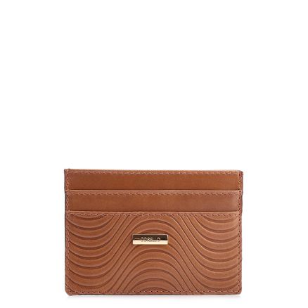 Porta Cartão - Couro Ondas Marrom Claro
