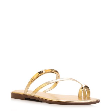Rasteirinha Toe Ring - Couro Dourado