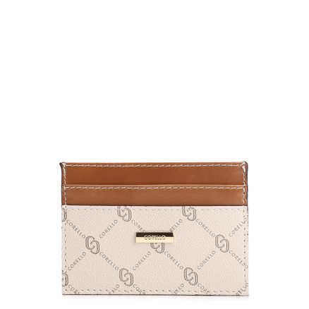 Porta Cartão - Monograma Off White/Marrom