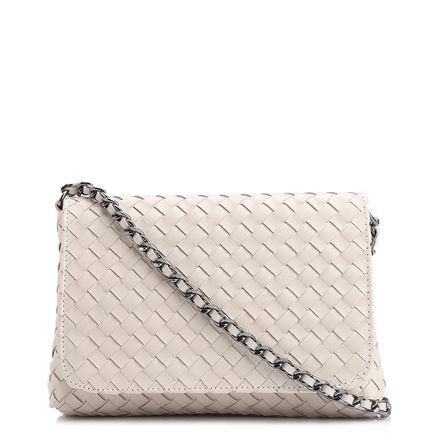 Bolsa Transversal Tressê - Couro Off White