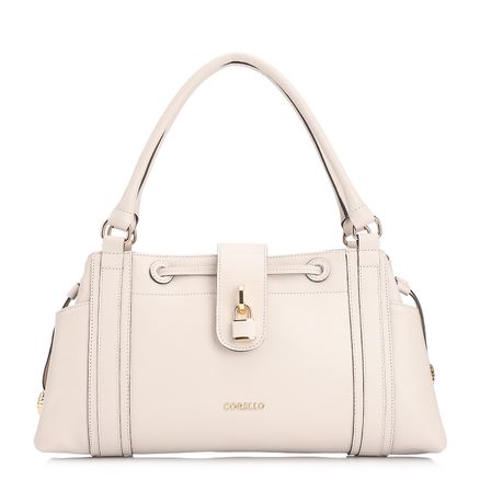 Bolsa Tote Cadeado - Couro Off White