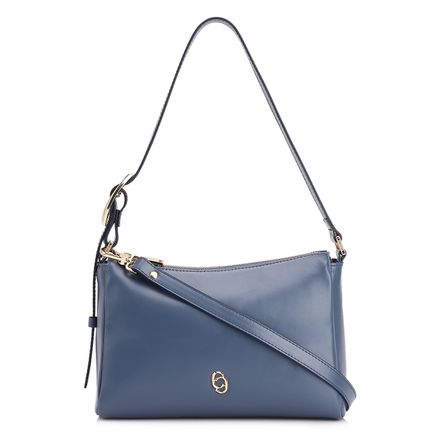 Bolsa De Ombro Fivela - Couro Azul