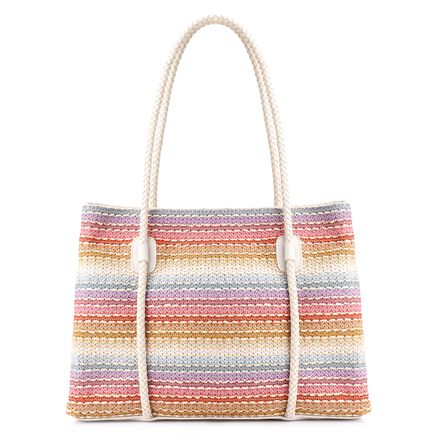 Bolsa Tote - Ráfia Multicolor/Alt Off White