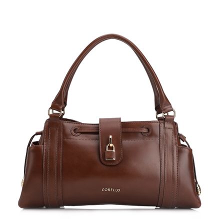 Bolsa Tote Cadeado - Couro Marrom