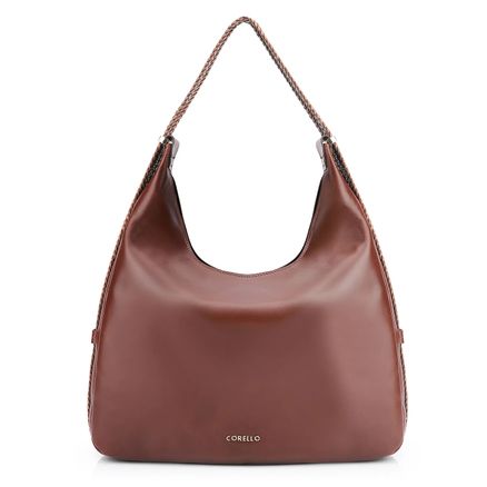 Bolsa Hobo Alça Tramada - Couro Marrom