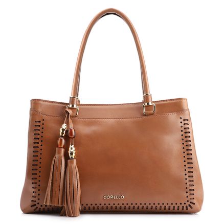 Bolsa Tote Laser Cut - Couro Marrom