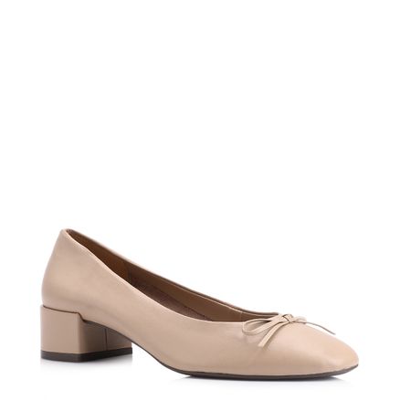 Scarpin Laço - Couro Bege