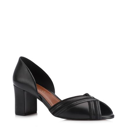 Peep Toe - Couro Preto/Alt Preto