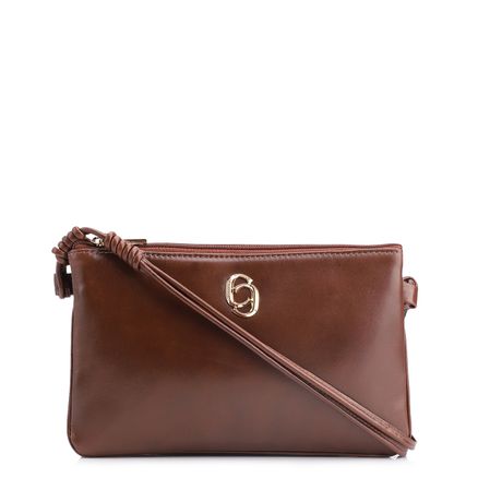 Bolsa Transversal - Couro Marrom Escuro