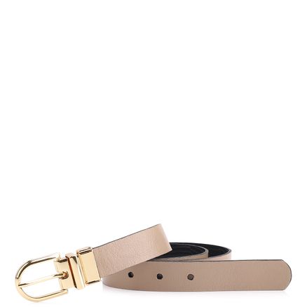 Cinto - Couro Bege/Couro Lezard Preto