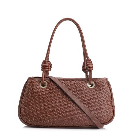 Bolsa Tote Tressê - Couro Marrom
