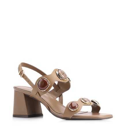 Sandália Pedras - Couro Verde