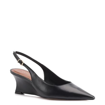 Scarpin Anabela - Couro Preto