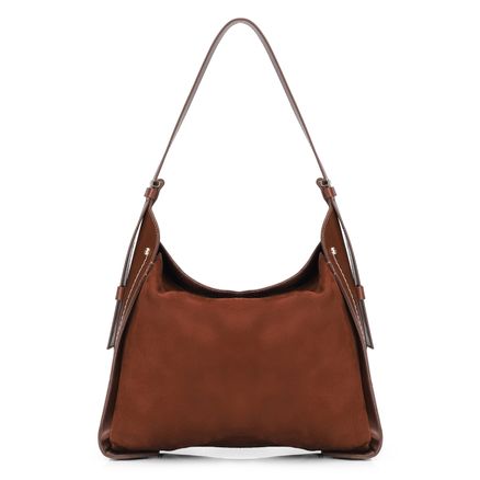 Bolsa Hobo - Couro Marrom /Nobuck Marrom