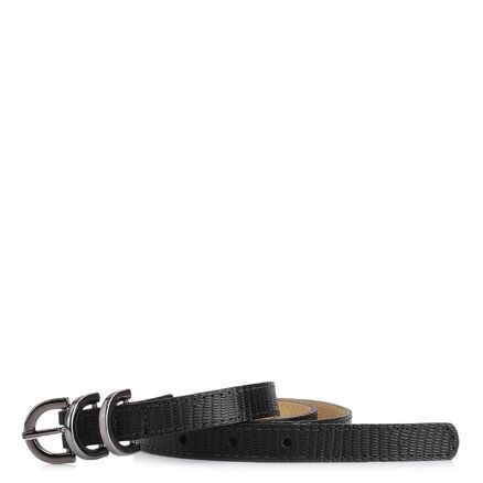 Cinto Fivela Trio - Couro Lezard Preto