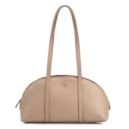 Bolsa De Ombro - Couro Bege/Couro Lezard Bege