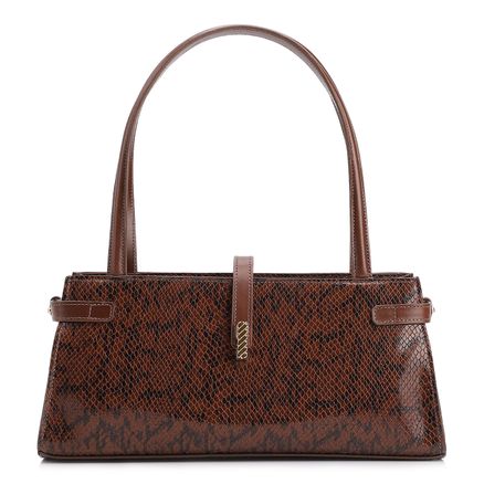 Bolsa De Ombro - Alt Python Marrom/Couro Marrom