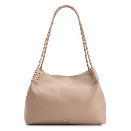 Bolsa Tote - Couro Bege/Couro Nobuck Bege