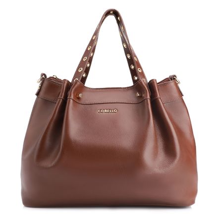 Bolsa Tote Ilhós - Couro Marrom