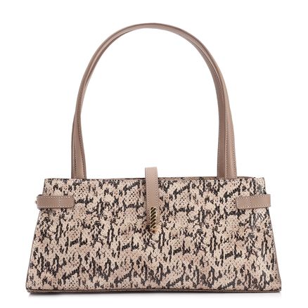 Bolsa De Ombro - Alt Python Bege /Couro Bege