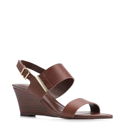 Sandália Anabela - Couro Antique Marrom