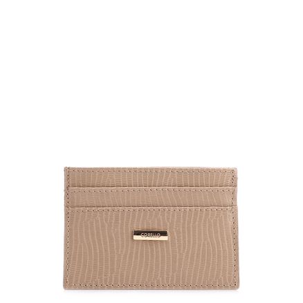 Porta Cartão - Couro Bege
