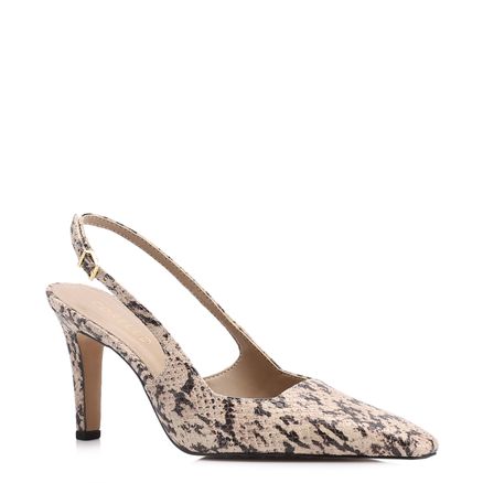 Scarpin - Alt Python Bege/Preta